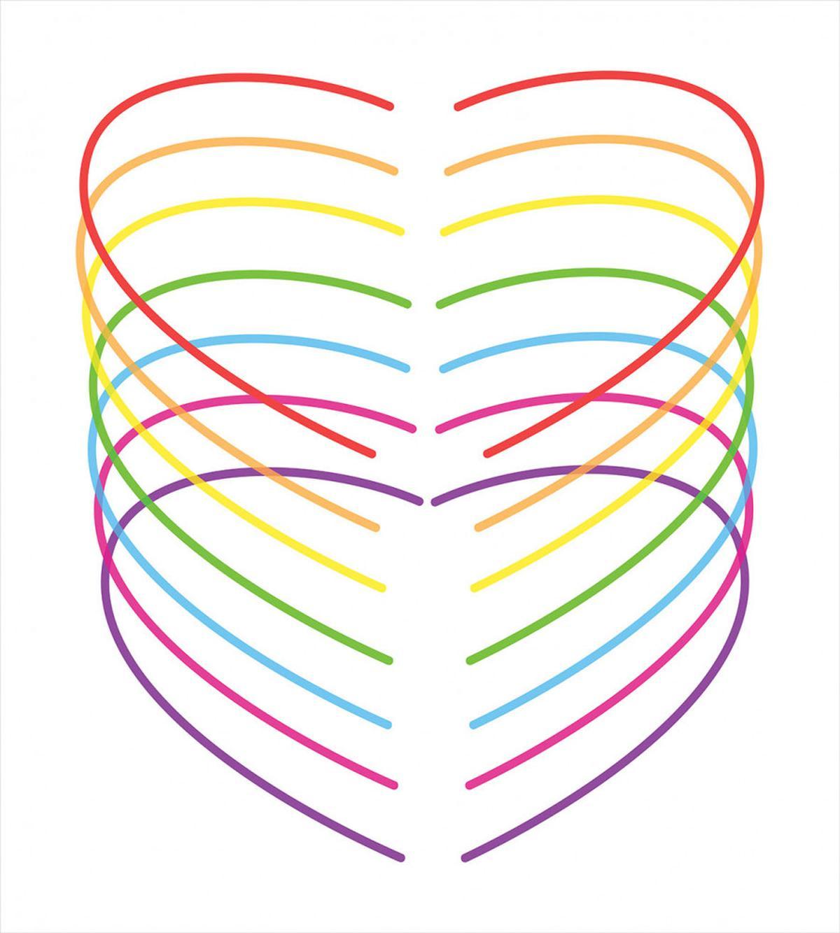 Vivid Outline Heart Drawings — Pattern