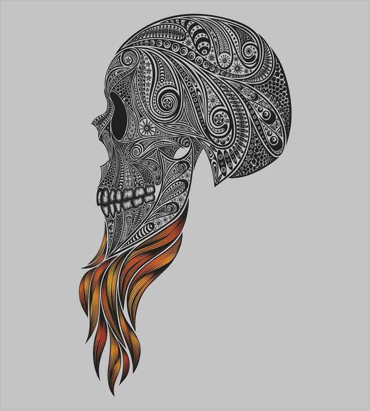 Abstract Art Skull Beard — Pattern