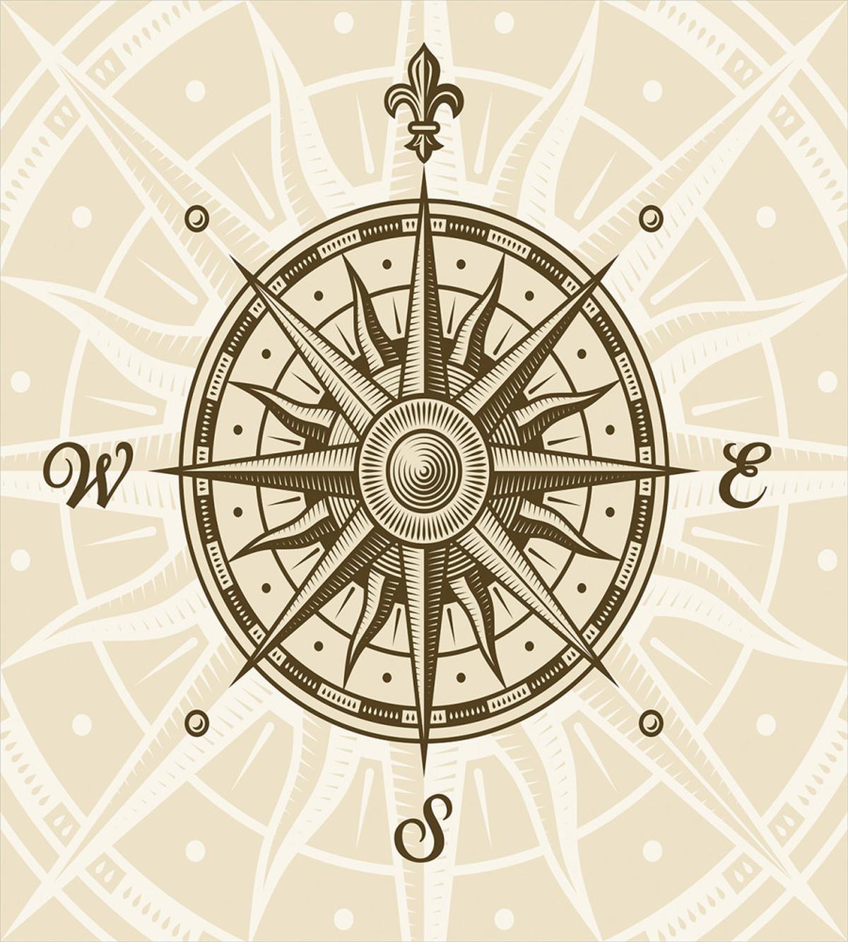 Sun Motifs Sepia — Pattern