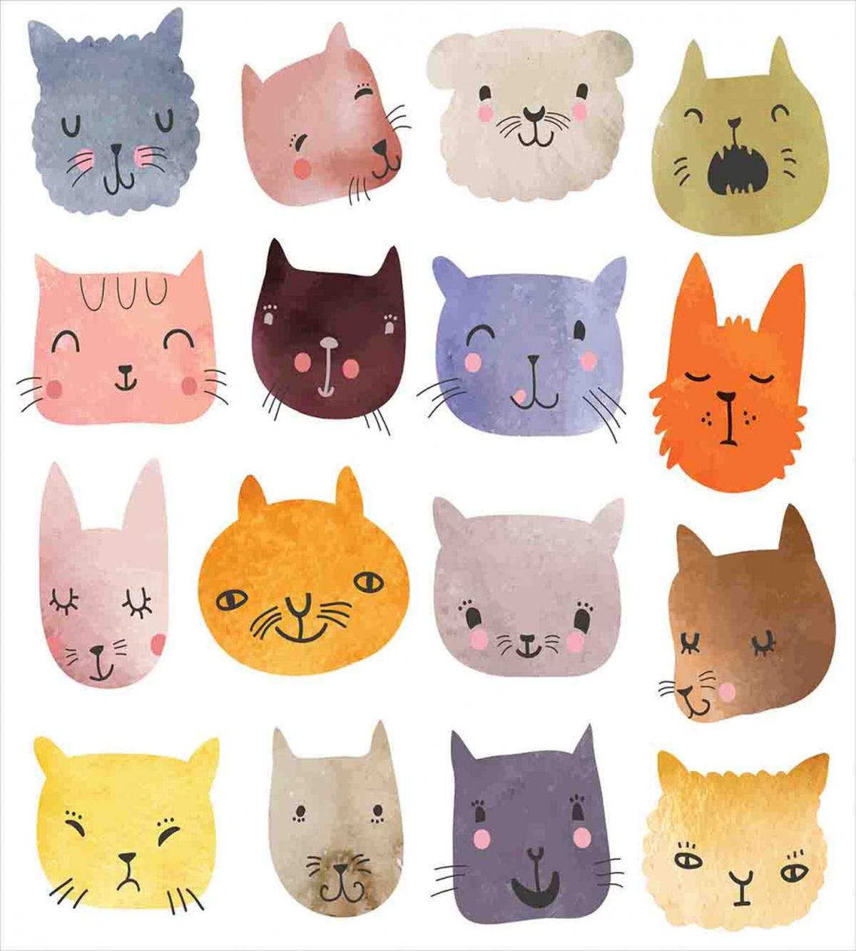 Colorful Humor Fun Cat — Pattern