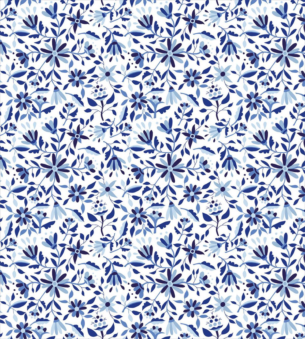 Modern Flowers Leaves Buds — Pattern