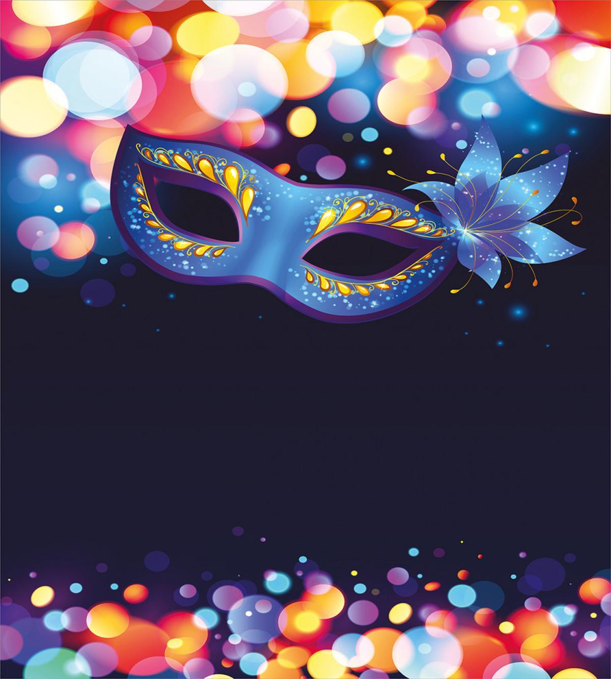 Vivid Blue Carnival Mask — Pattern