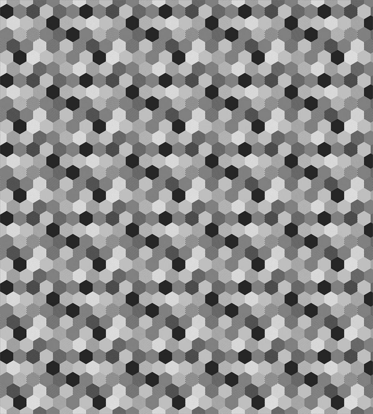 Greyscale Hexagons Grid — Pattern