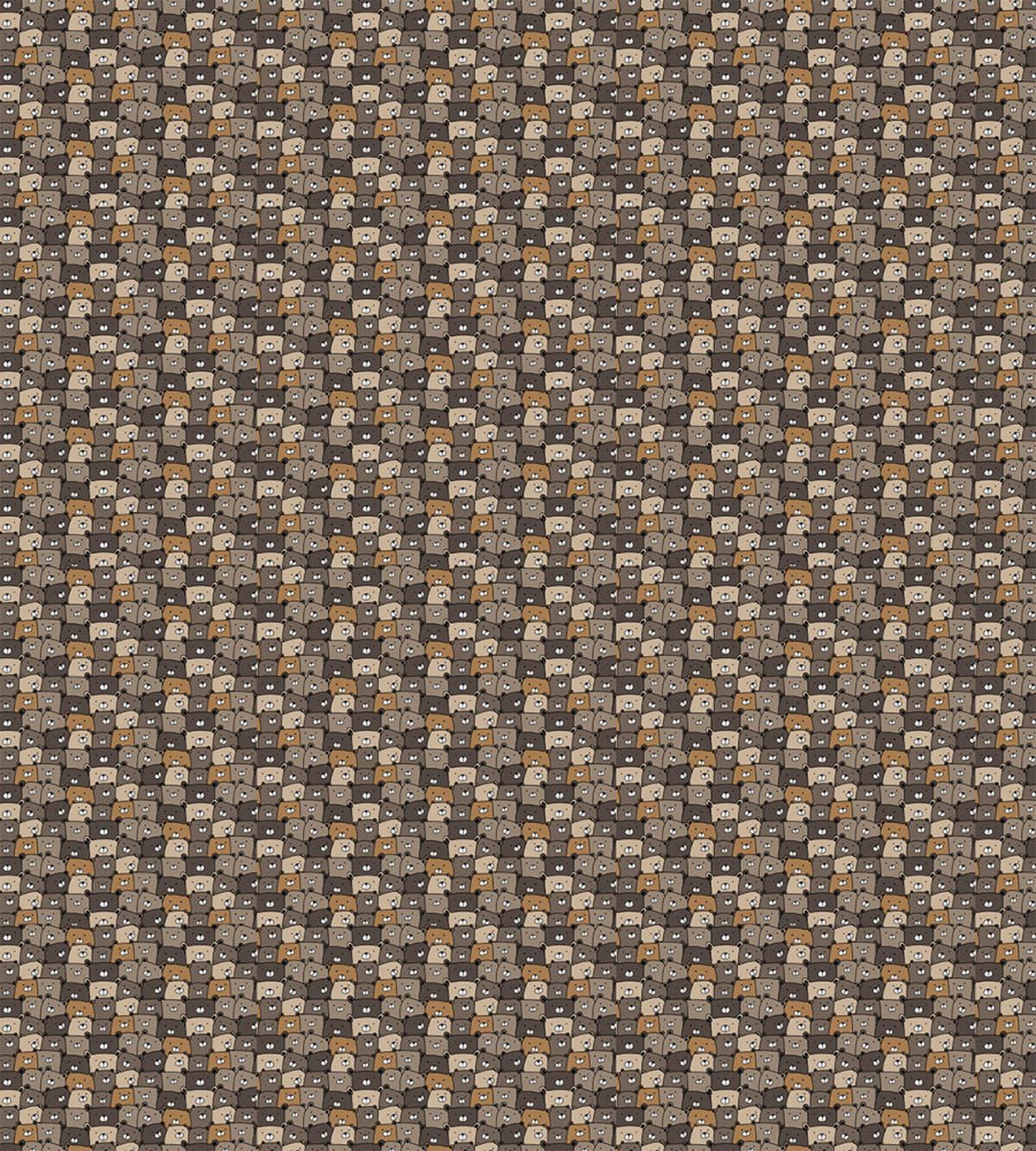 Earth Tones Cartoon Bears — Pattern