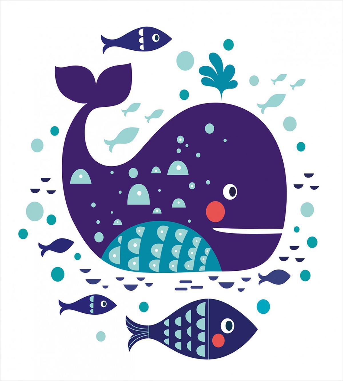 Ocean Cartoon Big Fish — Pattern