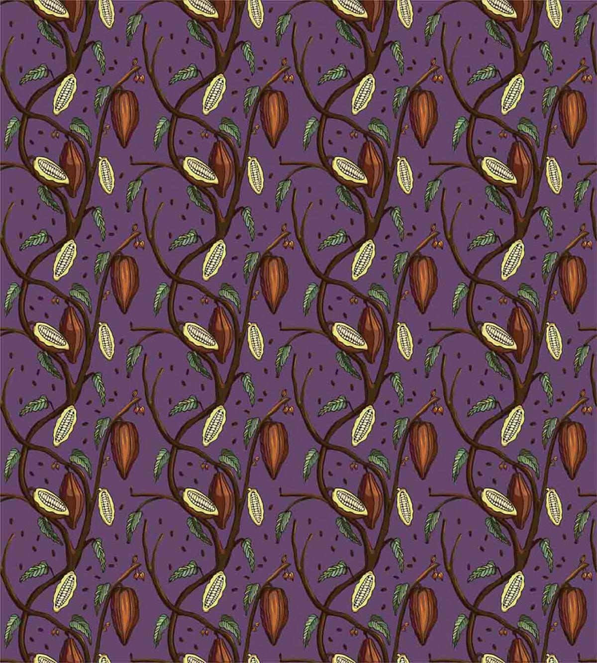 Cocoa Beans on Tree Branches — Pattern