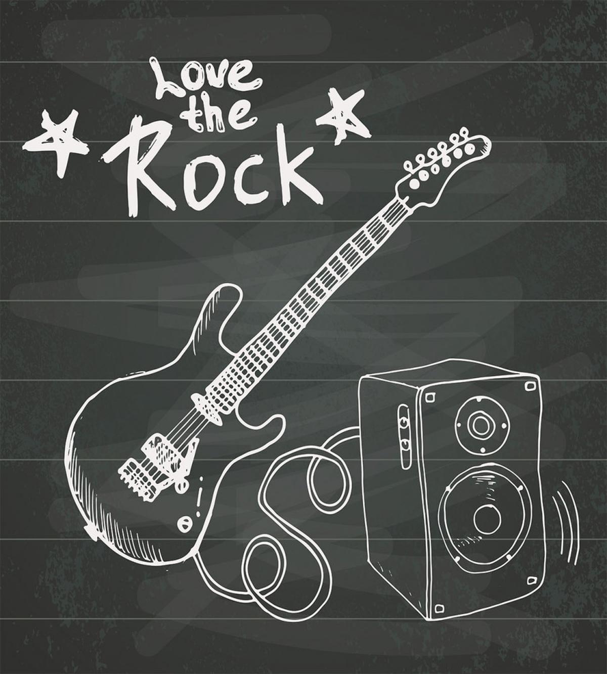 Love Rock Music Sketch — Pattern