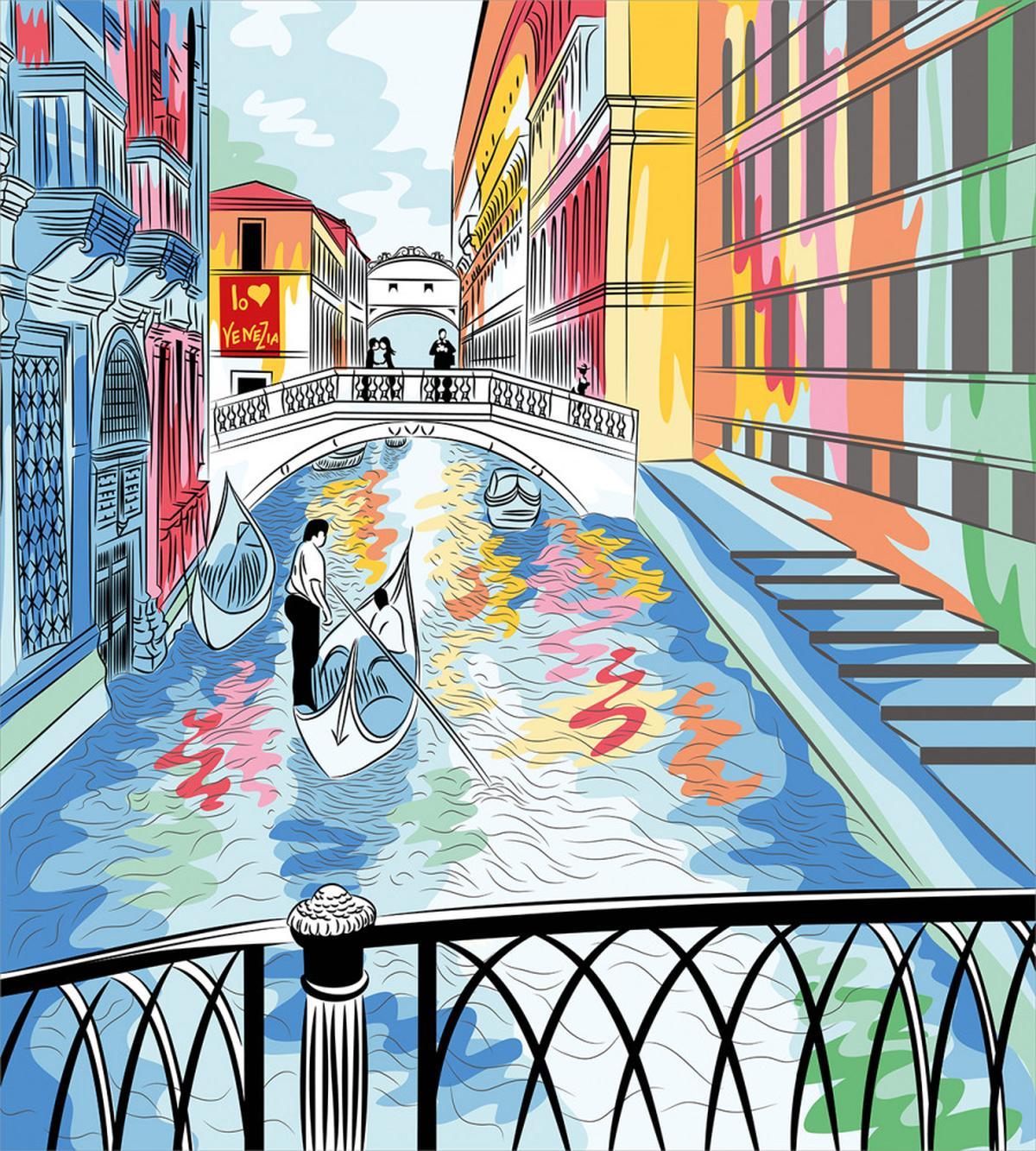 Colorful Sketch Bridge — Pattern