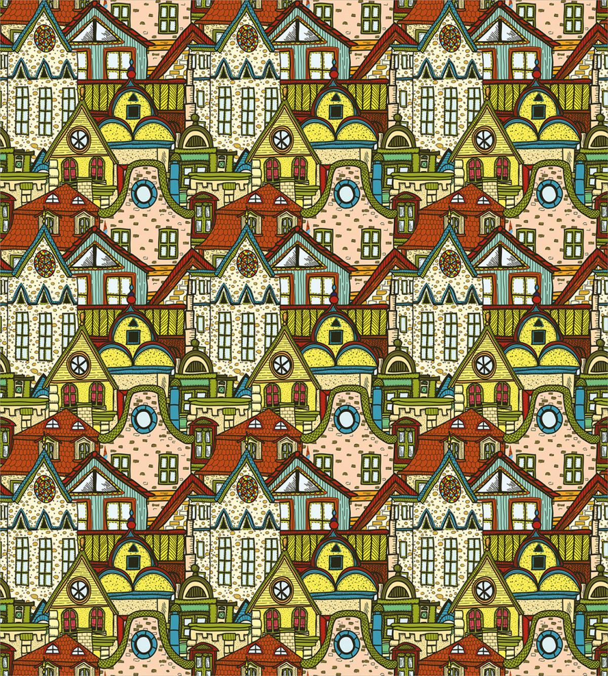 Old City Colorful Town — Pattern