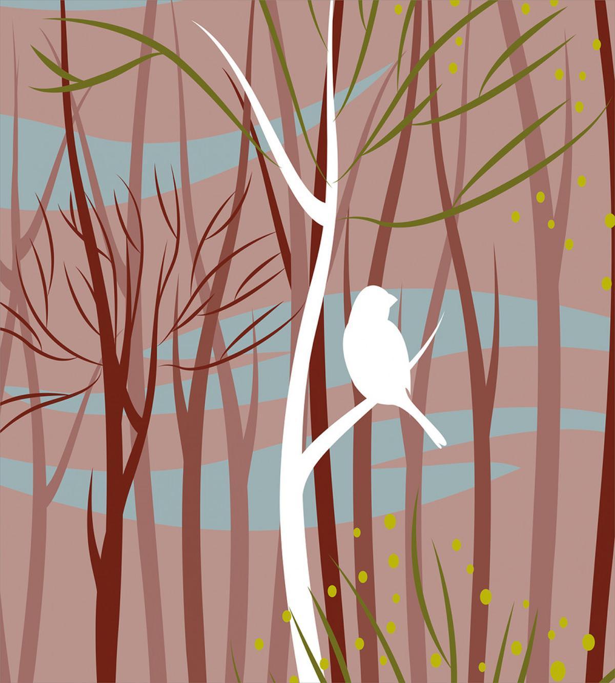 Bird on Leafless Branch — Pattern