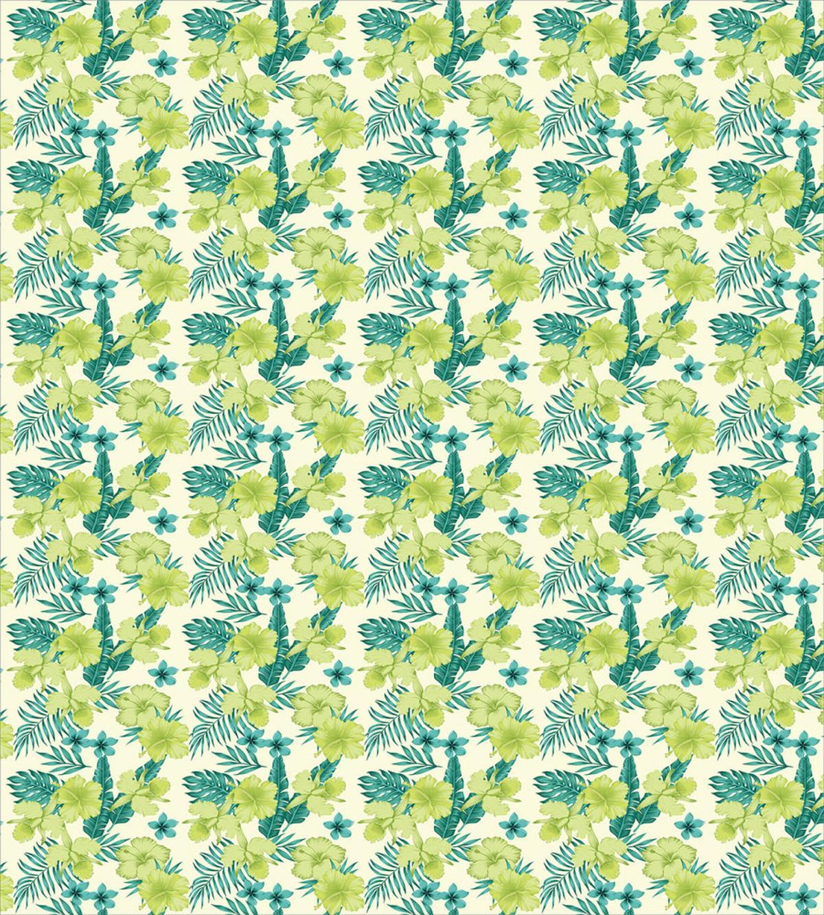 Hibiscus and Banana Leaves — Pattern
