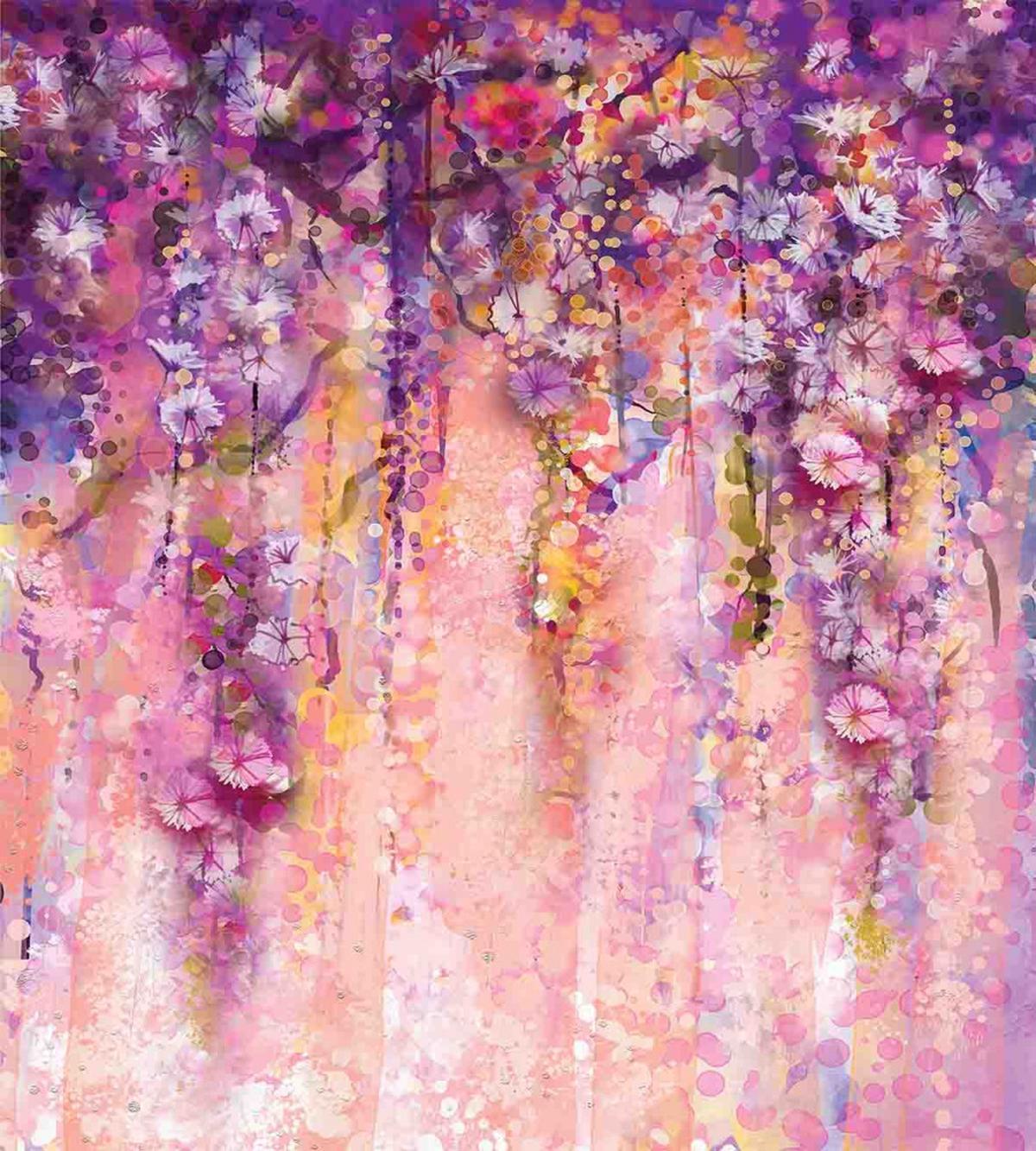 Watercolor Wisteria Blooms — Pattern
