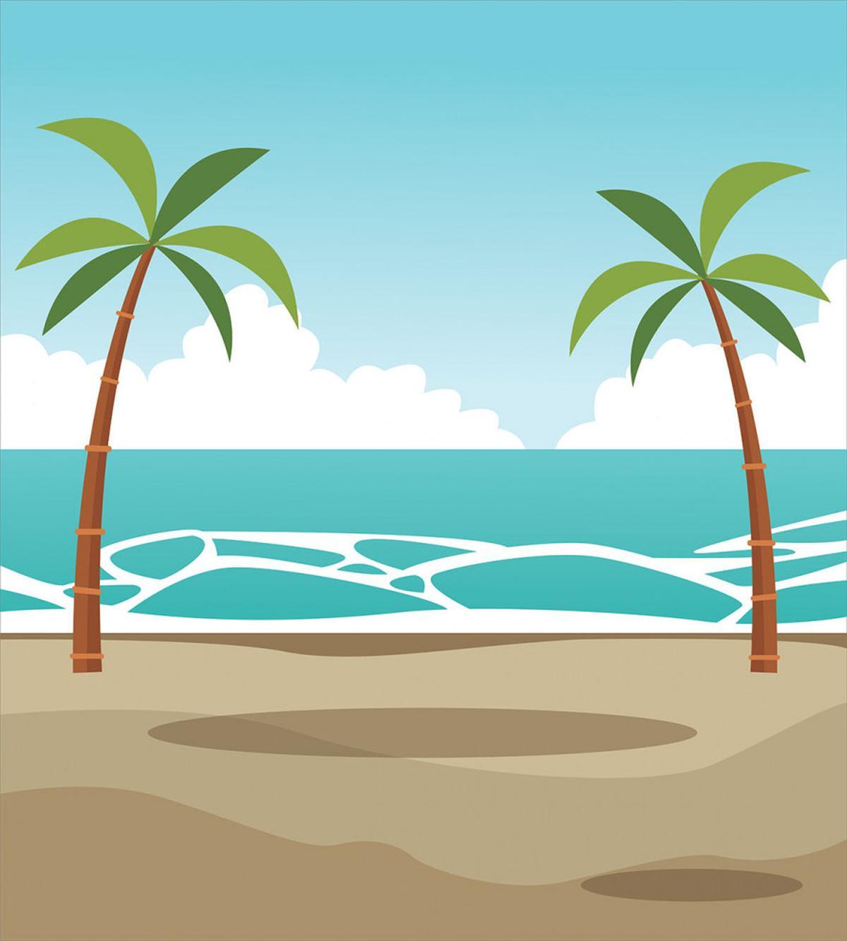 Ocean and Palm Trees — Pattern