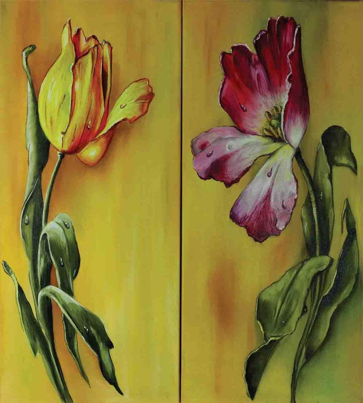 Retro Flower Painting — Pattern