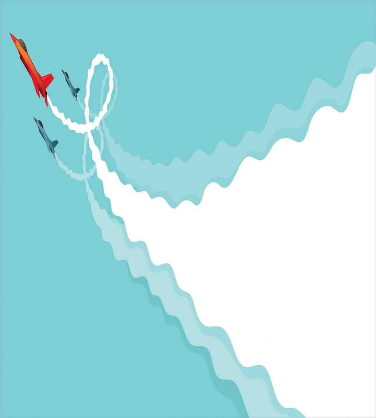 Acrobatic Flying Jets Doodle — Pattern