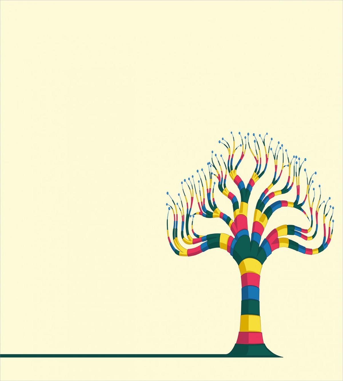Colorful Tree and the Leaf — Pattern