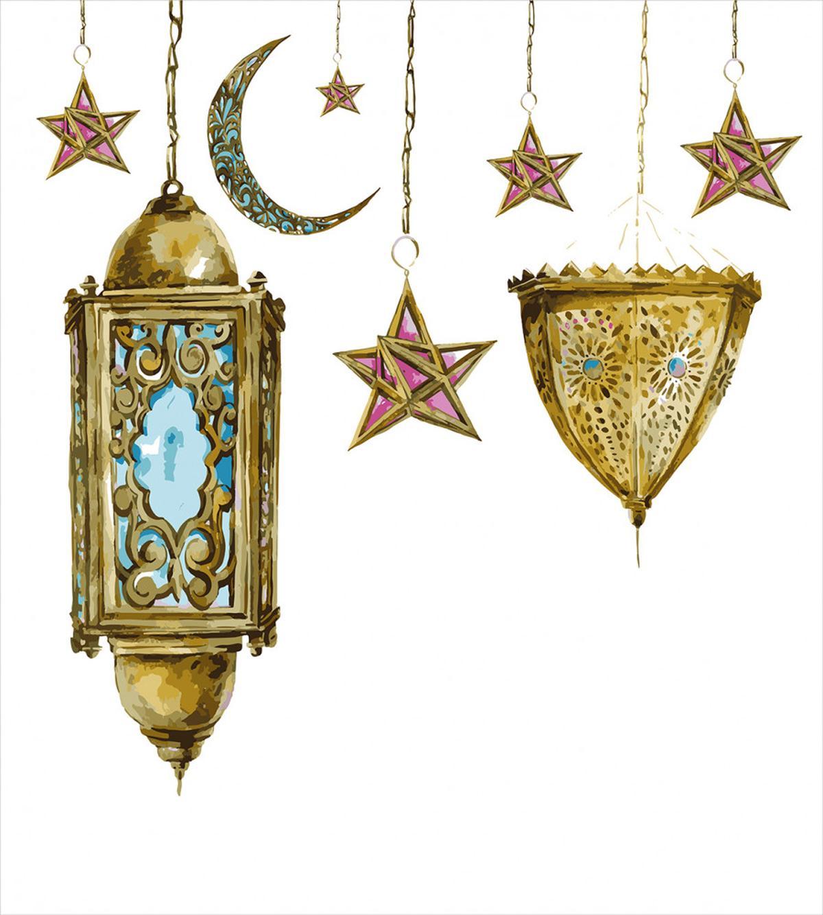 Watercolor Moon Stars — Pattern