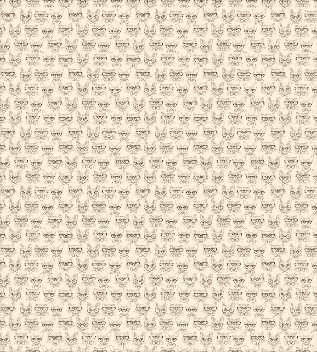 Cats Neck Ties Glasses — Pattern