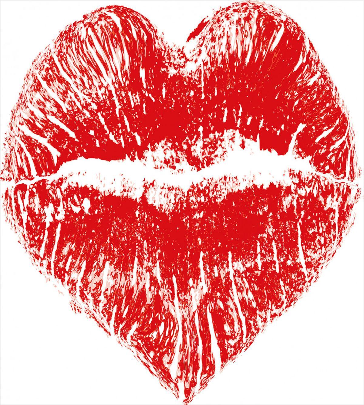 Heart Shaped Lipstick Mark — Pattern