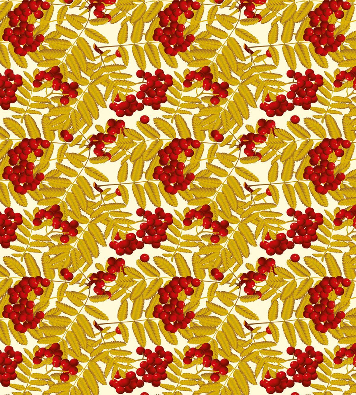 Juicy Ripe Fruits Leafage — Pattern