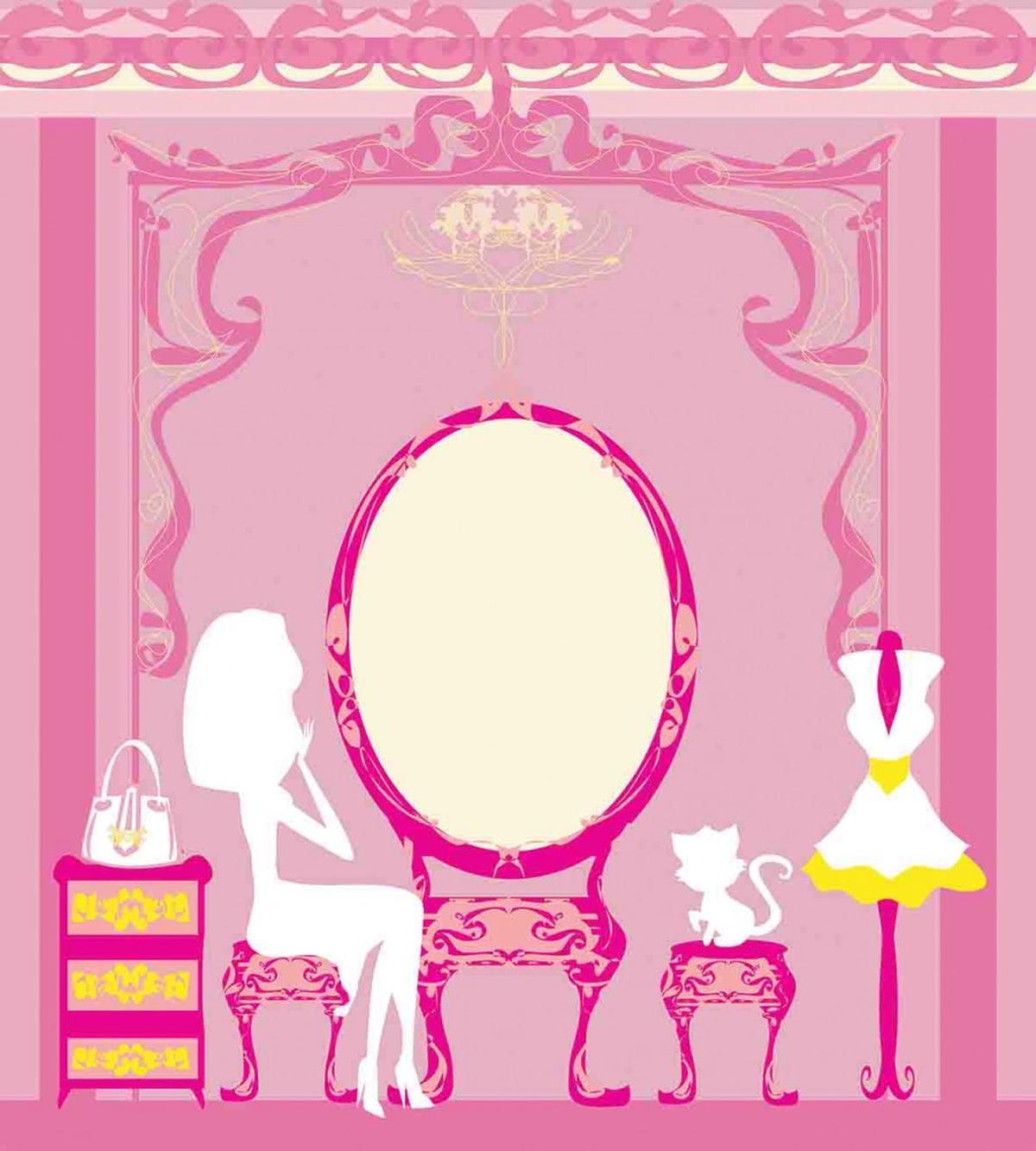 French Lady Cat Mirror — Pattern