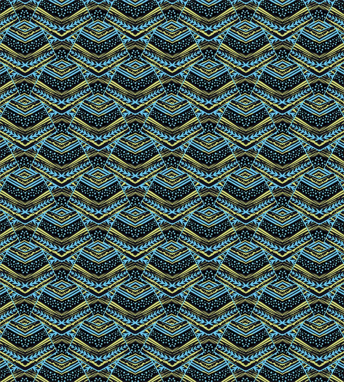 Striped Floral Geometric Art — Pattern