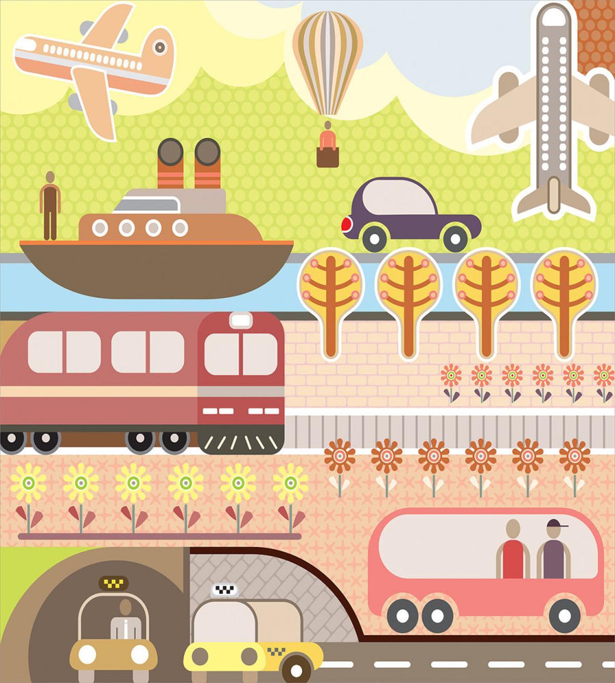 Train Ship Airplane Bus — Pattern