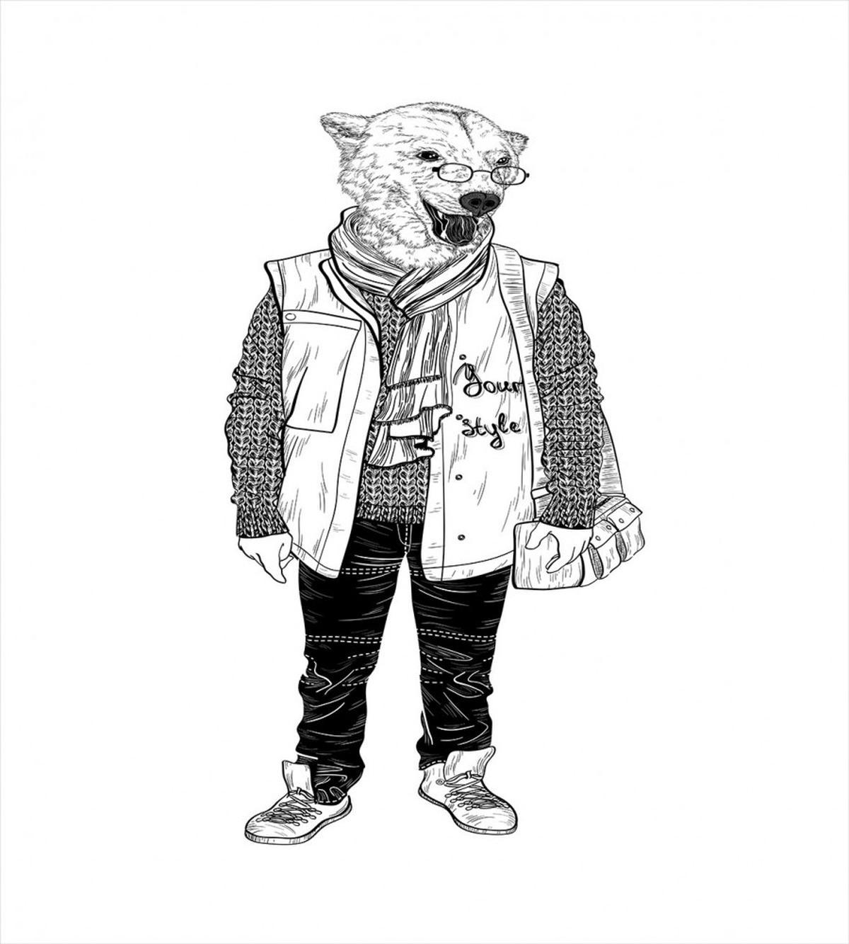 Fashionable Polar Bear — Pattern