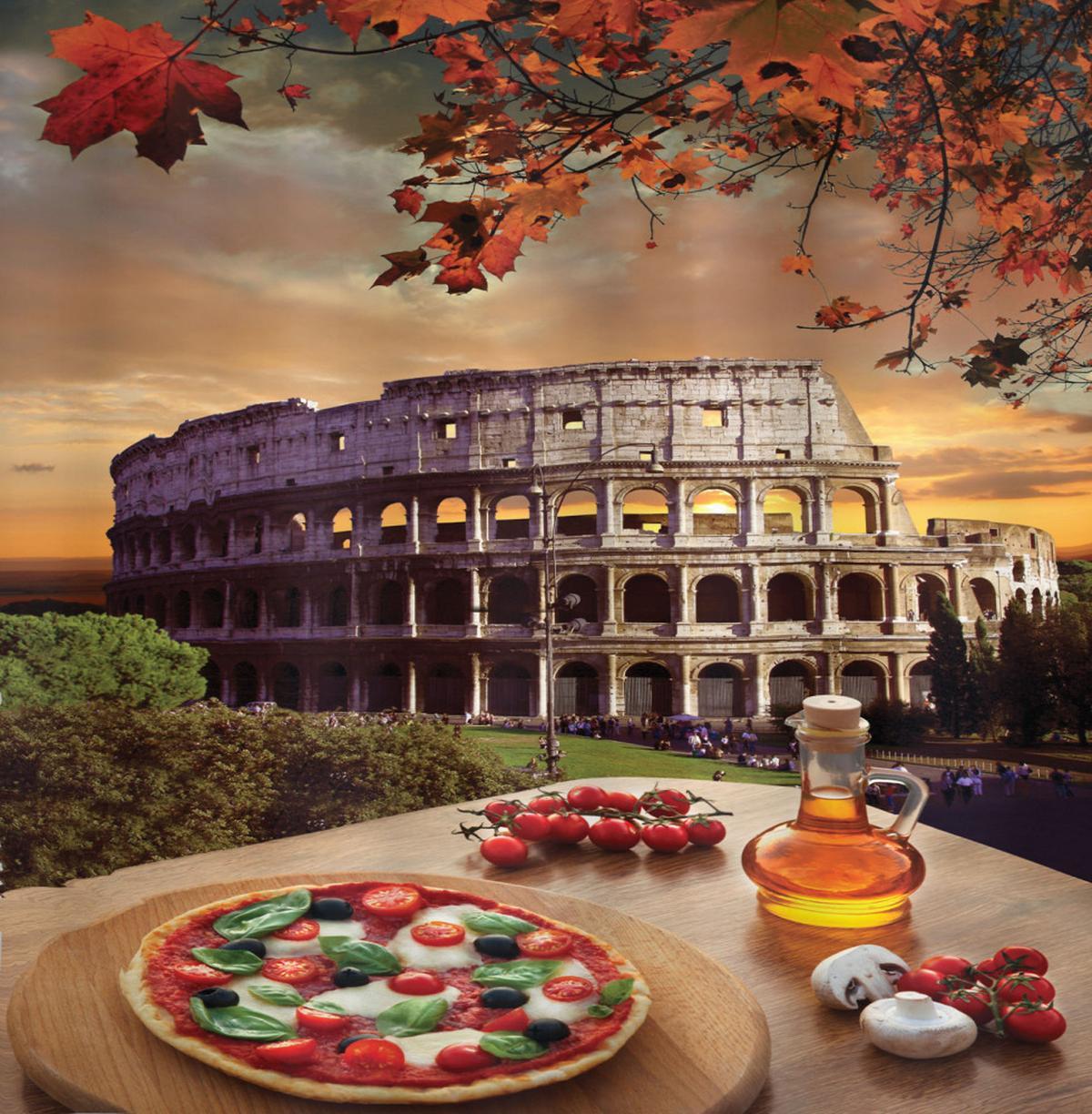 Colosseum Italy Pizza Autumn — Pattern