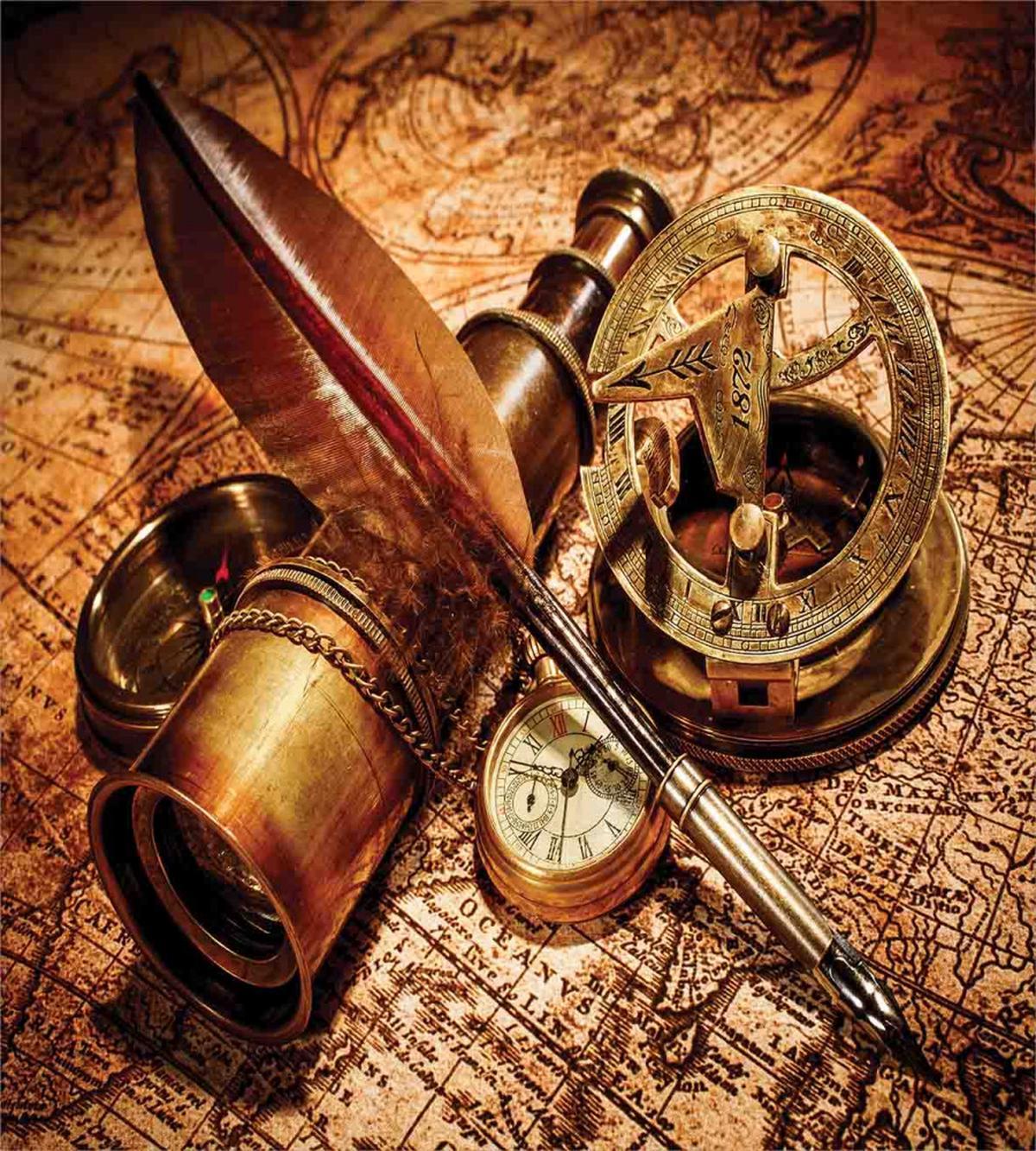 Compass Goose Quill Pen — Pattern