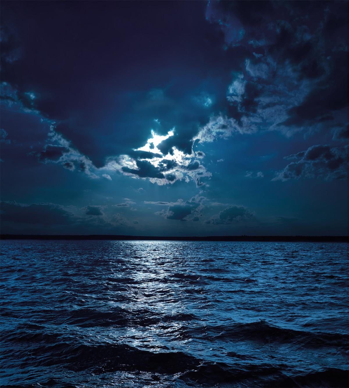 Dramatic Sky Moon Ocean — Pattern