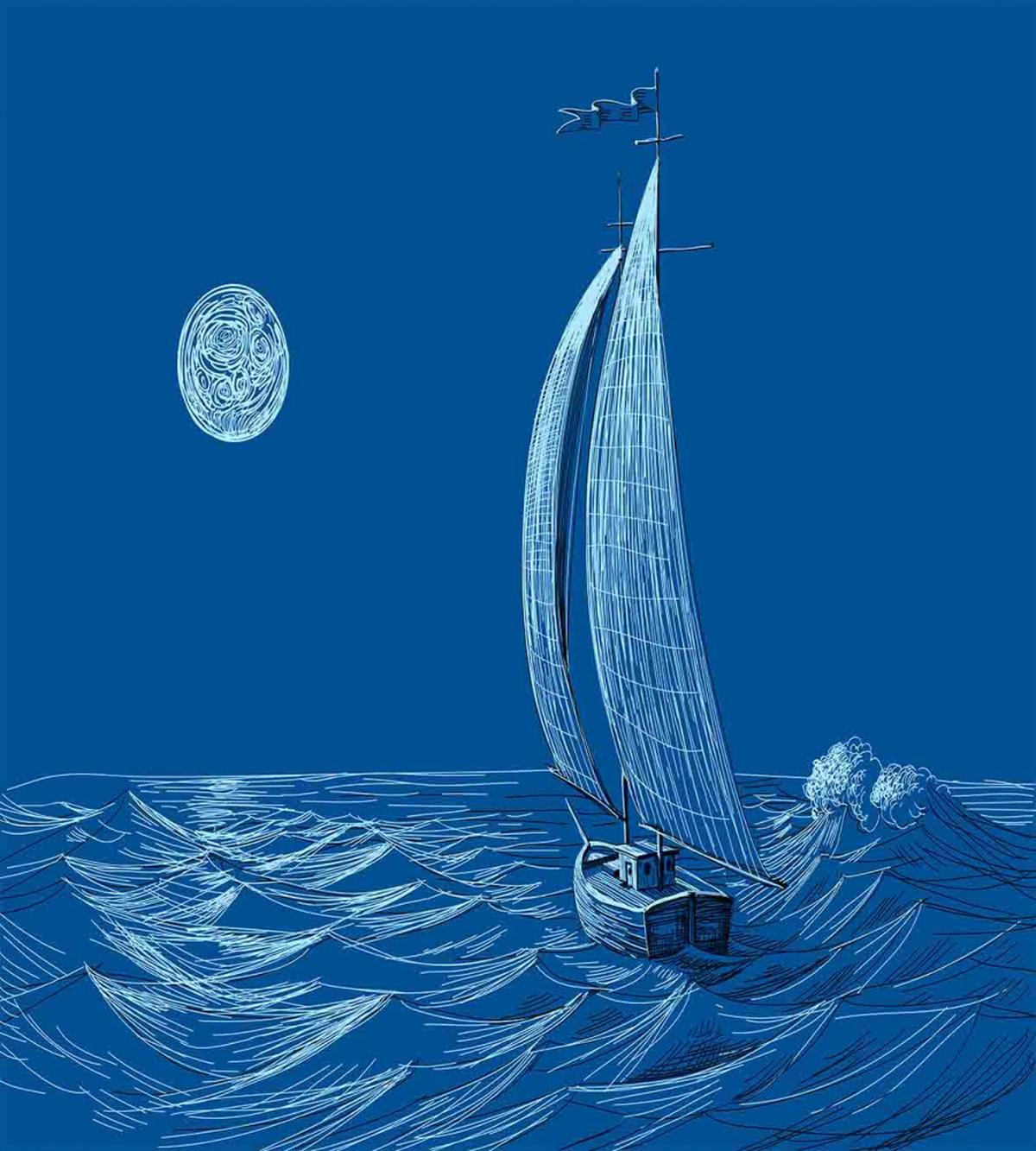 Sail Boat Ship — Pattern