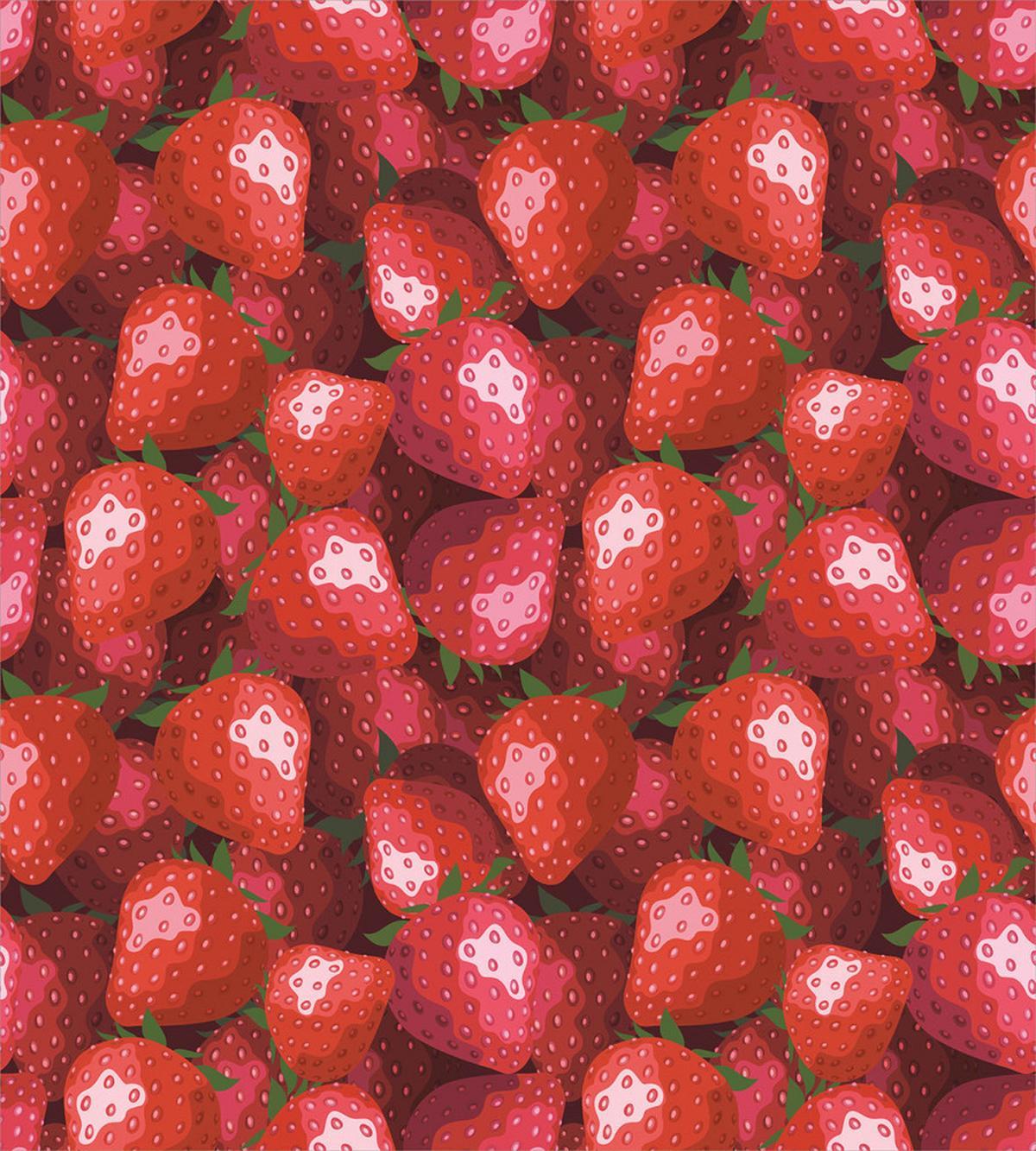 Strawberries Ripe Fruits — Pattern