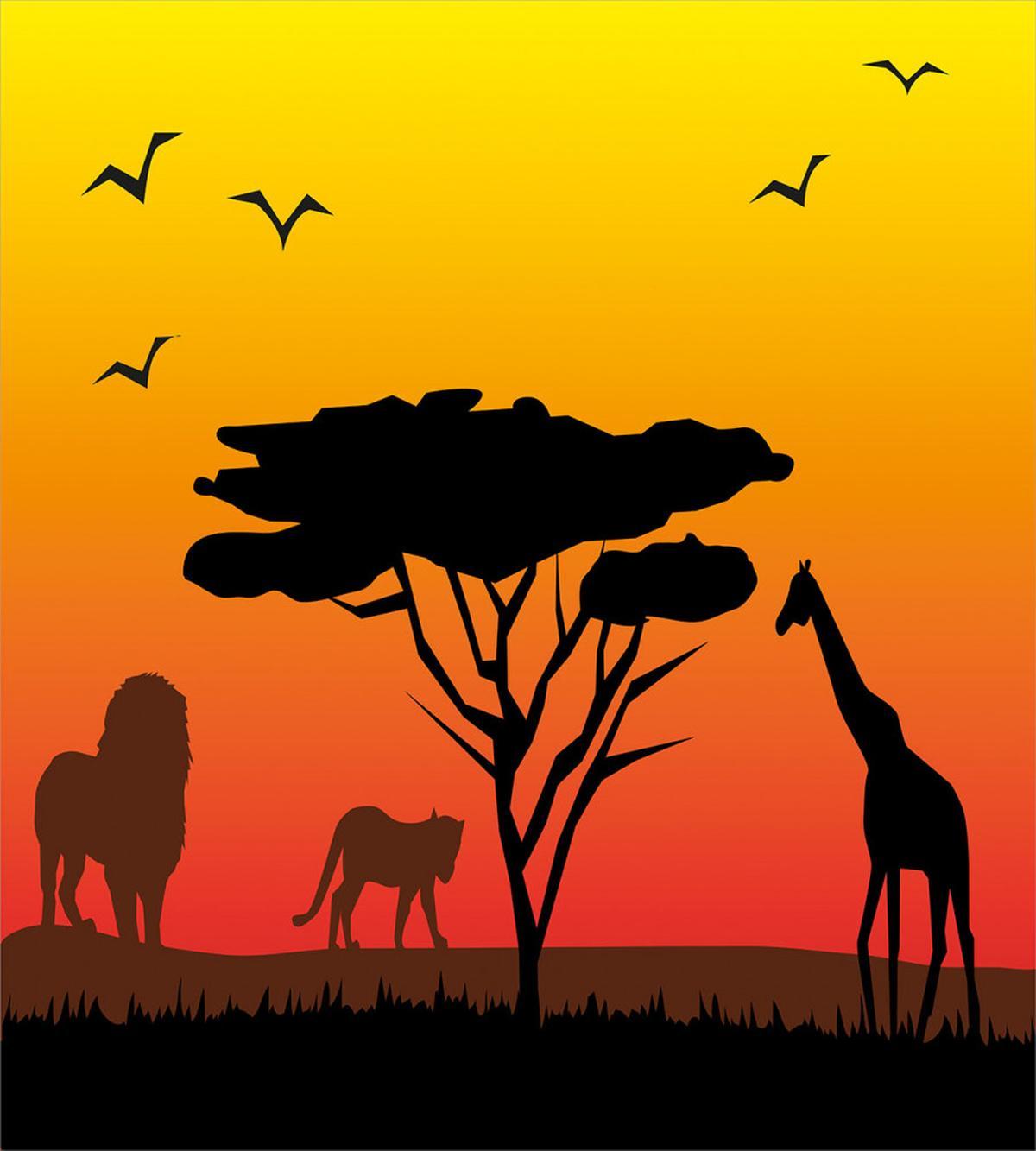 Savannah Animals Sunset — Pattern