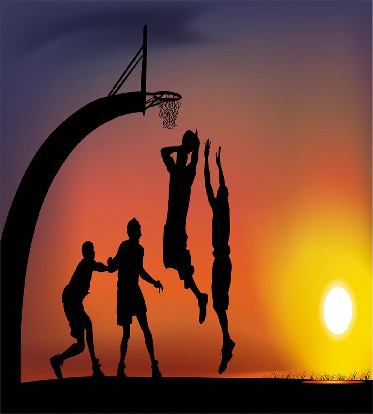 Boys Play Basketball — Pattern