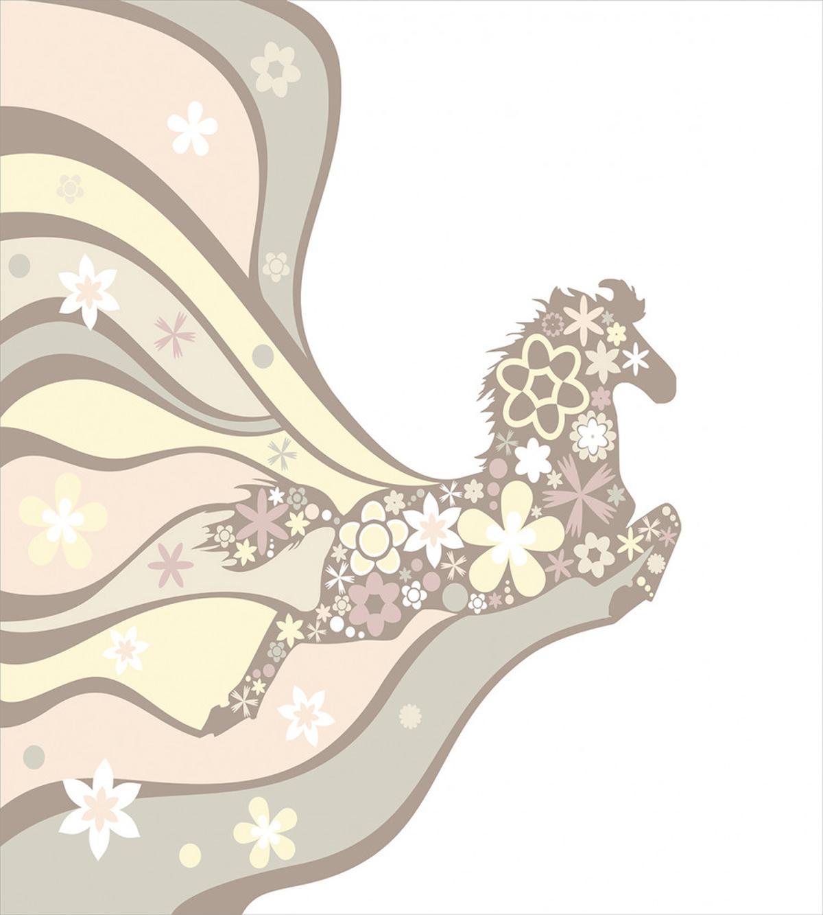Floral Horse Galloping — Pattern