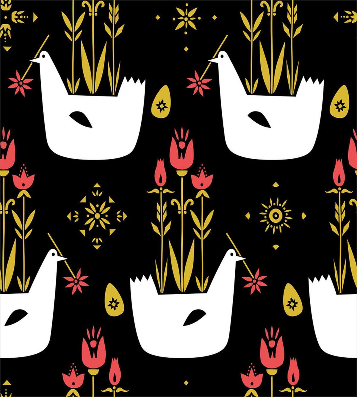 Chickens Eggs and Flowers — Pattern
