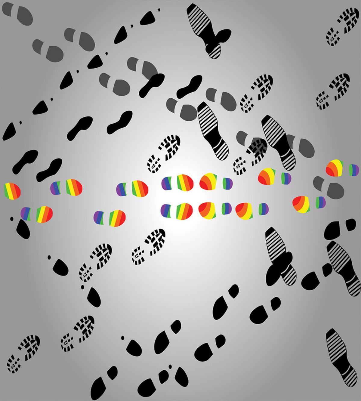 LGBT Lovers Meet in Crowd — Pattern