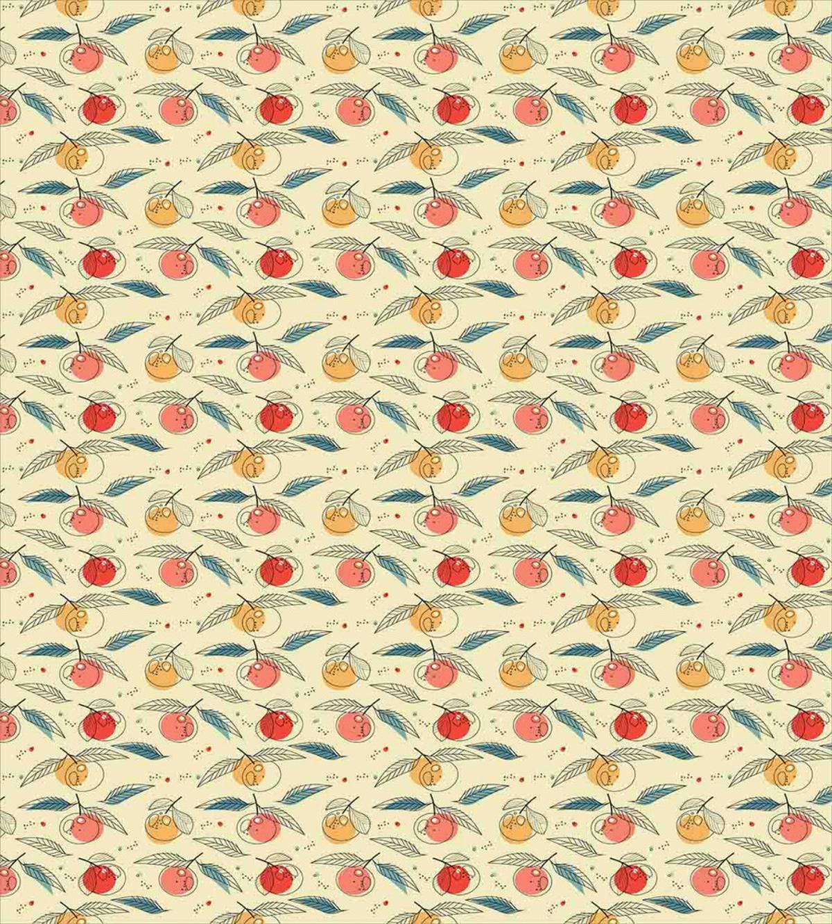 Fresh Tangerines with Leaves — Pattern