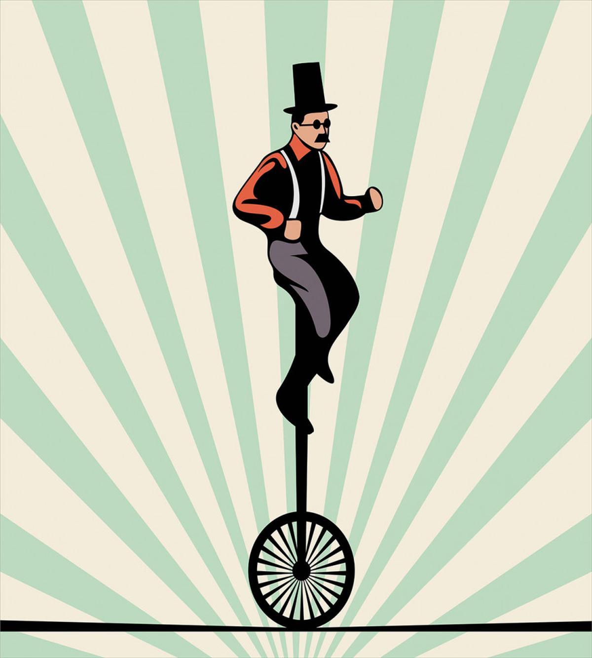 Citrus Man on Monowheel Art — Pattern