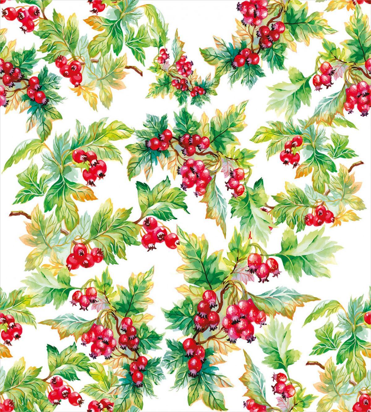 Watercolor Berries Winter — Pattern