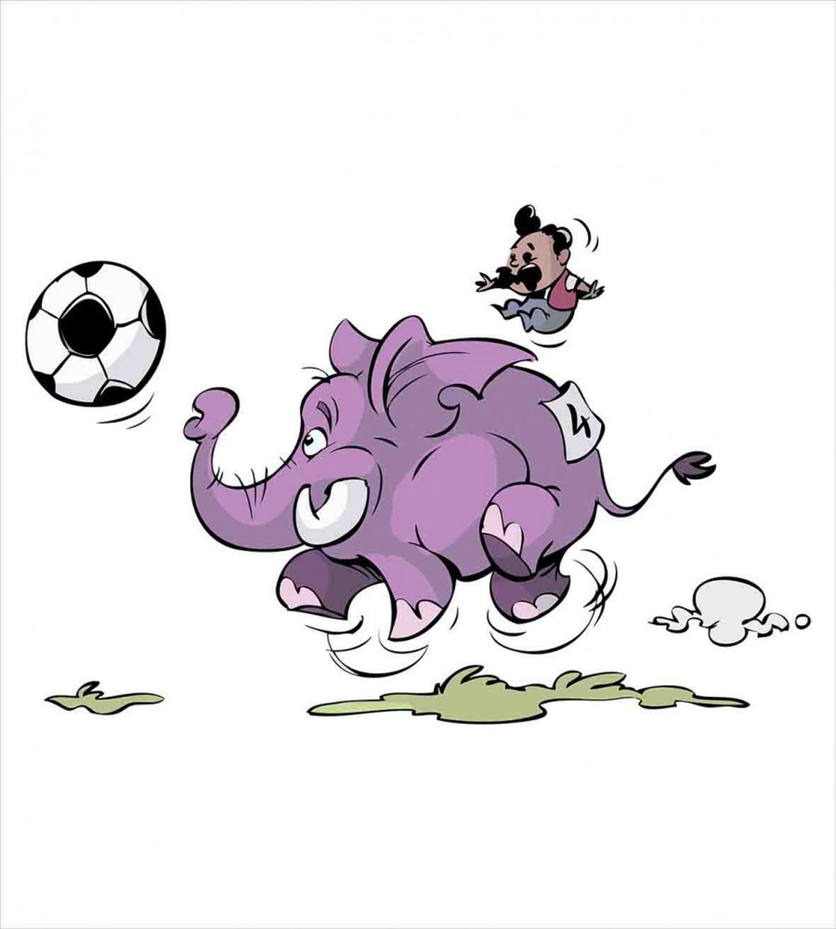 Elephant Playing Soccer — Pattern