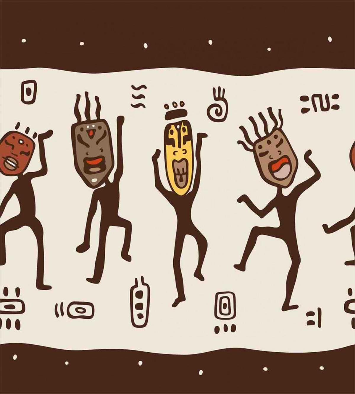 Cartoon Primitive Native — Pattern