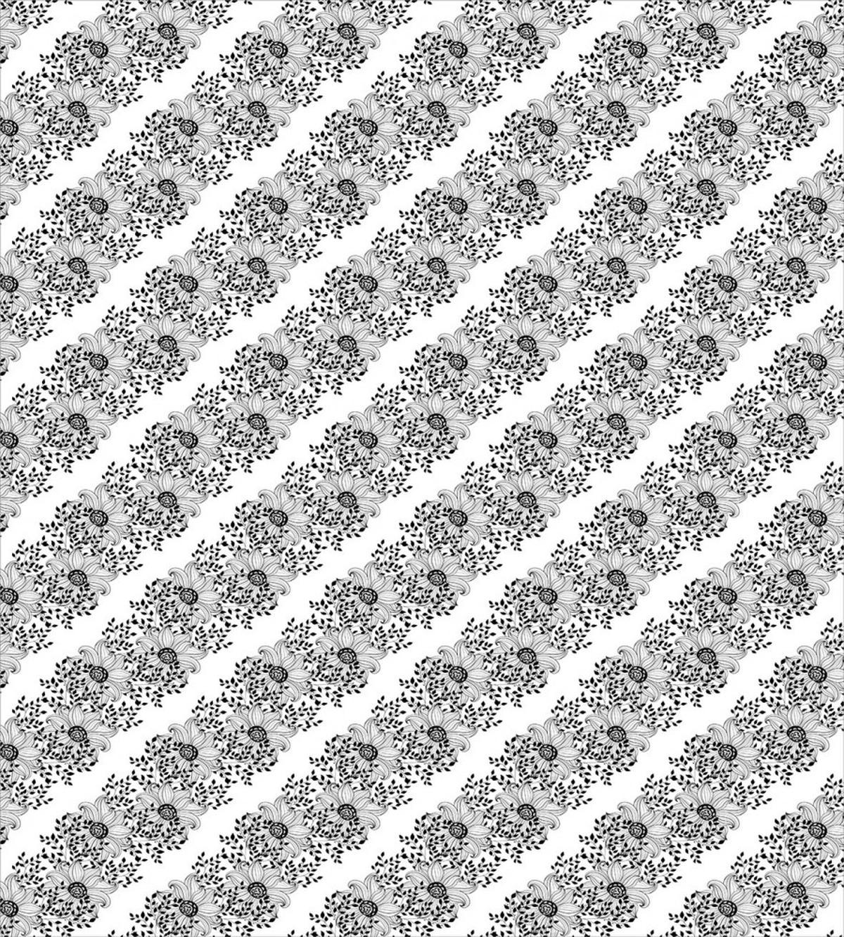 Vintage Outline Floral Motif — Pattern