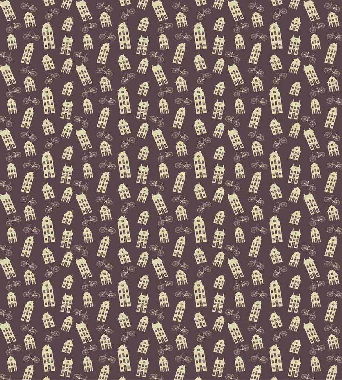 Retro Houses and Bicycles — Pattern