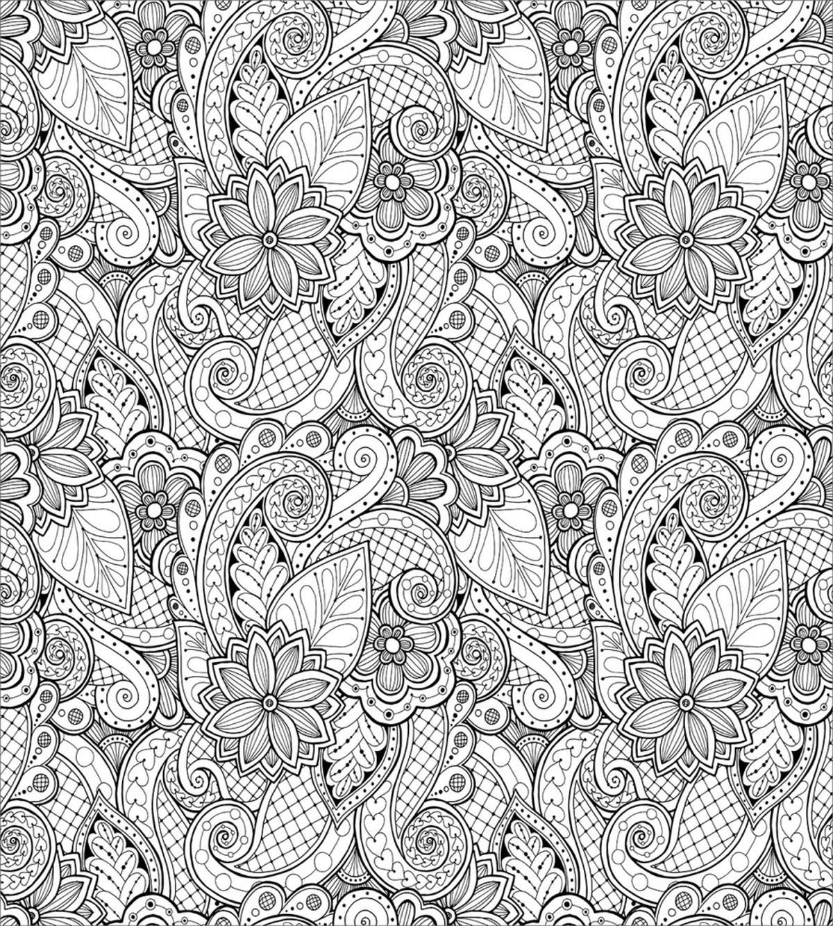 Monochrome Doodle Flora — Pattern