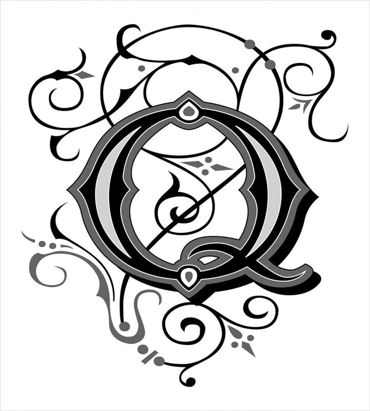 Gothic Q Flowers Art — Pattern