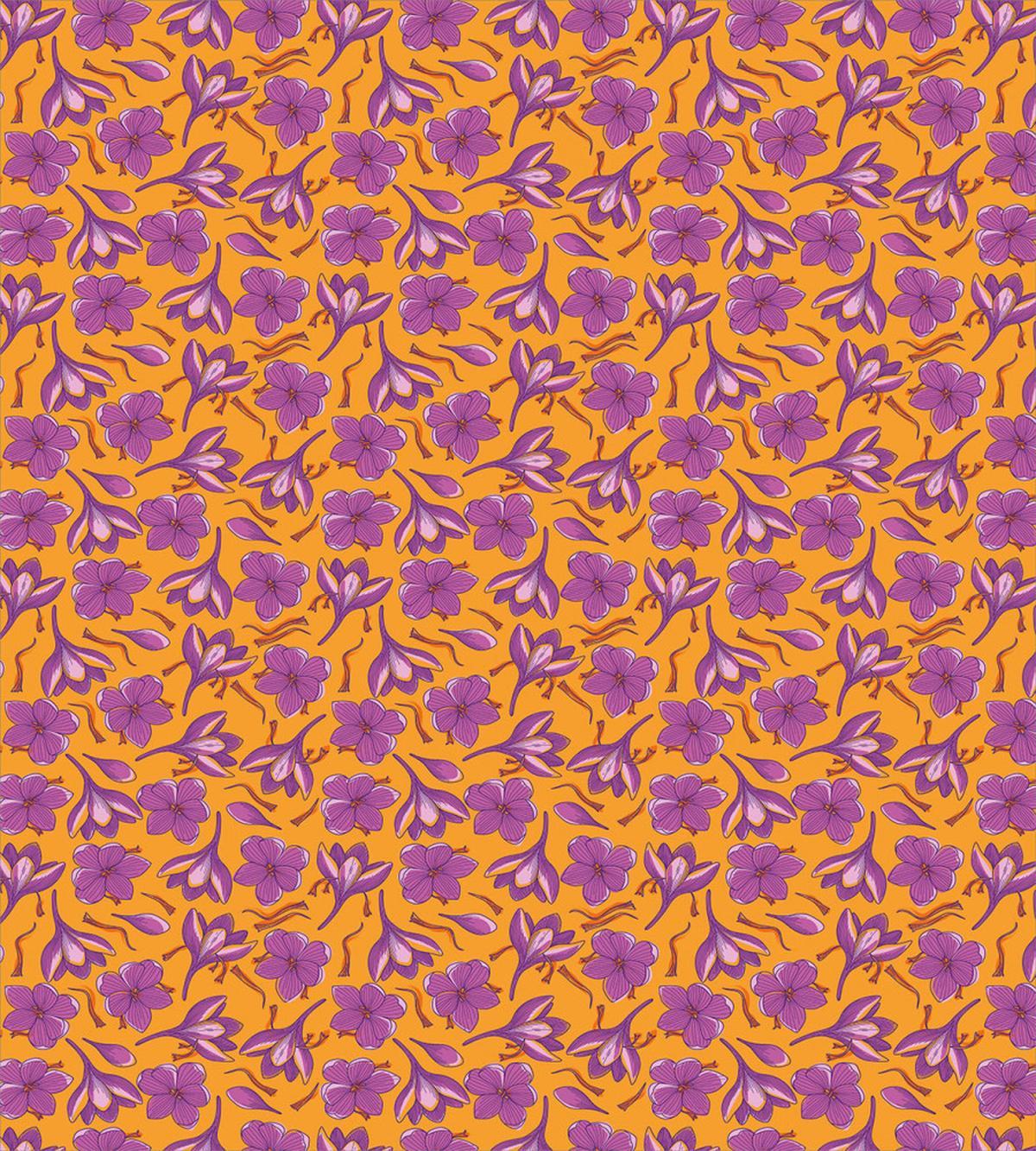 Hand Drawn Crocus Flower — Pattern