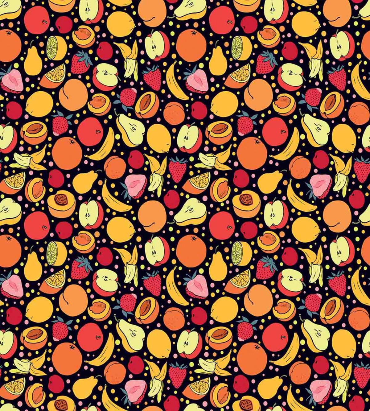 Colorful Fruits and Dots — Pattern