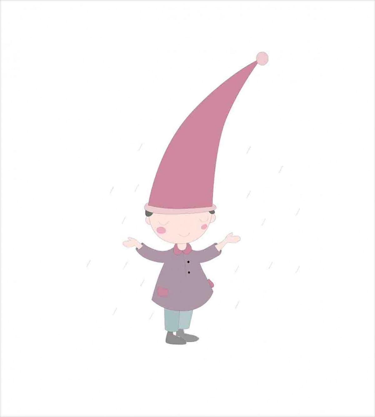 Cartoon Gnome Under Rain — Pattern